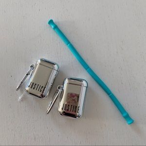 NWOT Reusable Silicone Straw w/ 2 Cases